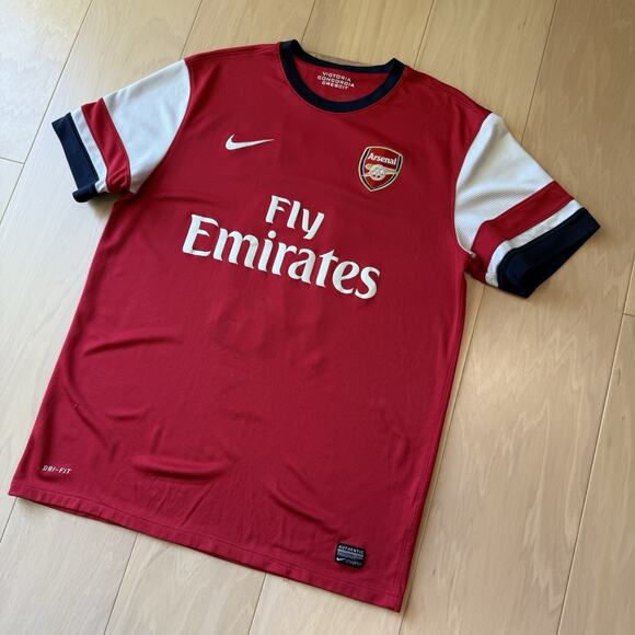 Nike Arsenal London Jersey Large Red White Wilshere Soccer Fifa World Cup - Picture 8 of 8